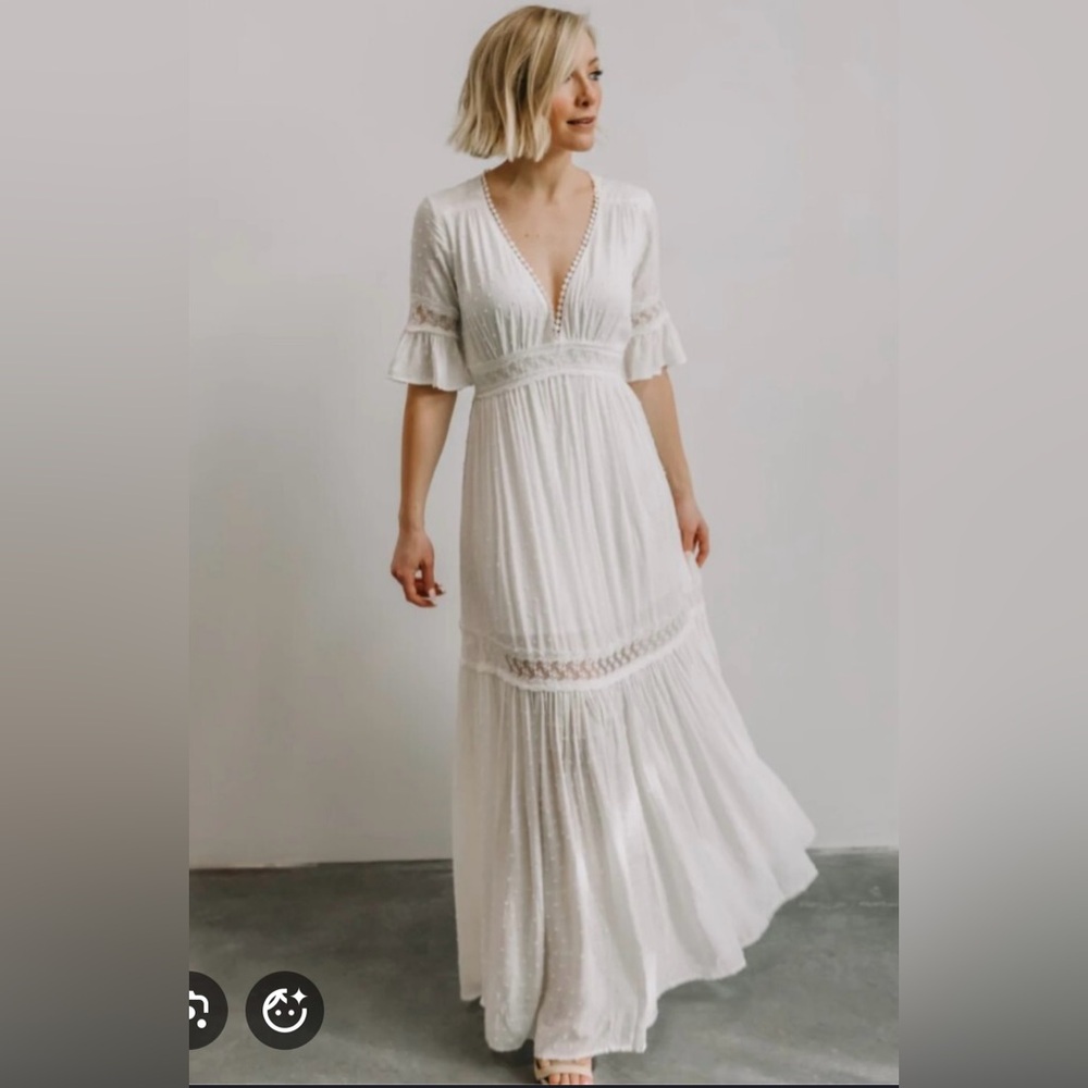 Baltic Born White Lace Maxi Dress